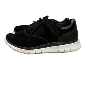 Vionic Black Taylor Sneakers 5 Womens Lace Up Athletic Suede Casual